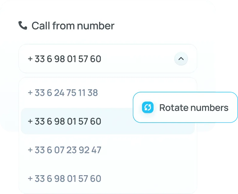 Call from number : Minari alterne entre plusieurs numéros de téléphone dédiés